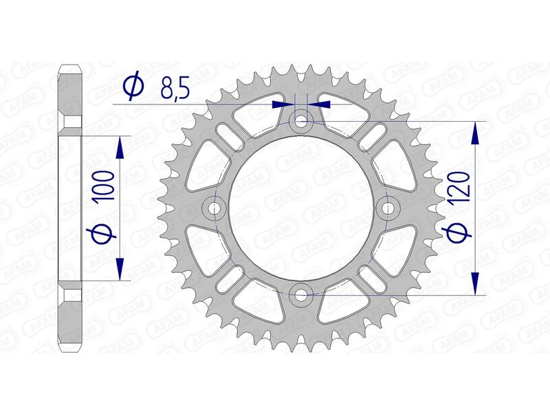 AFAM Aluminium Ultra-Light Self-Cleaning Rear Sprocket 15104 - 428