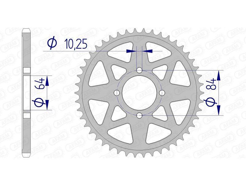 AFAM Aluminium Rear Sprocket 15310 - 520 lättviktsdrev med hög hållfasthet, designat för Suzuki LT-Z 400 Quadsport och Kawasaki KFX 400. Perfekt för prestandaoptimering.