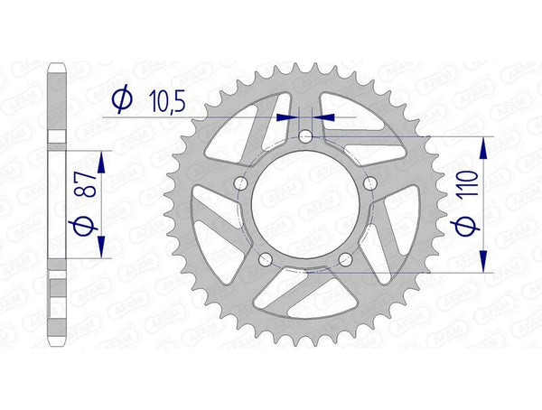 AFAM Aluminium Rear Sprocket 15405 - 520 15405-44