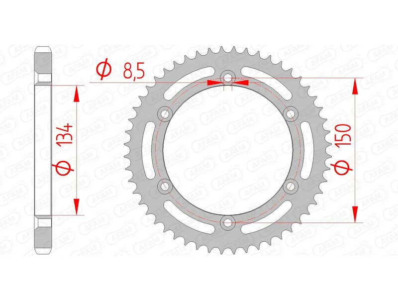 AFAM Steel Standard Rear Sprocket 16207 - 428