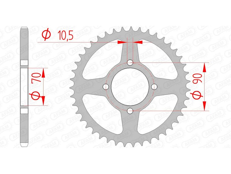 AFAM Steel Standard Rear Sprocket 16310 - 520