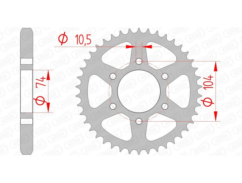 AFAM Steel Standard Rear Sprocket 16401 - 530