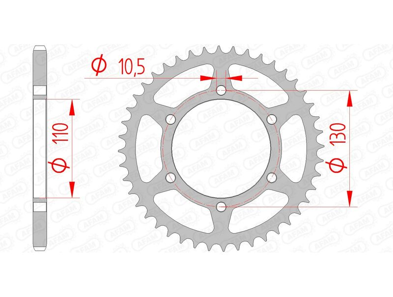 AFAM STEEL STANDARD REAR SPROPET 16500 - 520