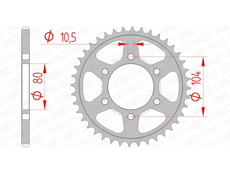 AFAM Steel Standard Rear Sprocket 16504 - 520