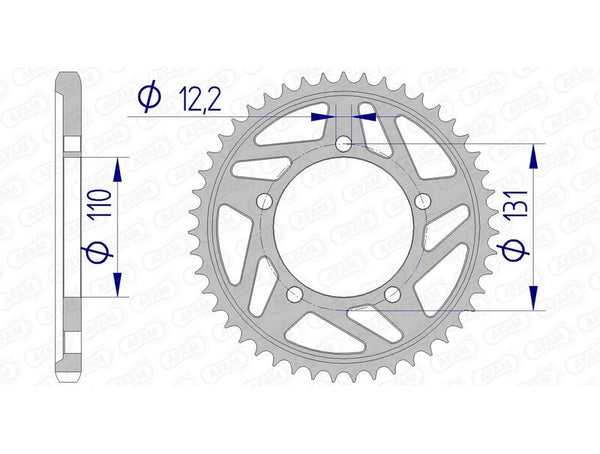 AFAM Aluminium Rear Sprocket 165800 - 525 165800-45