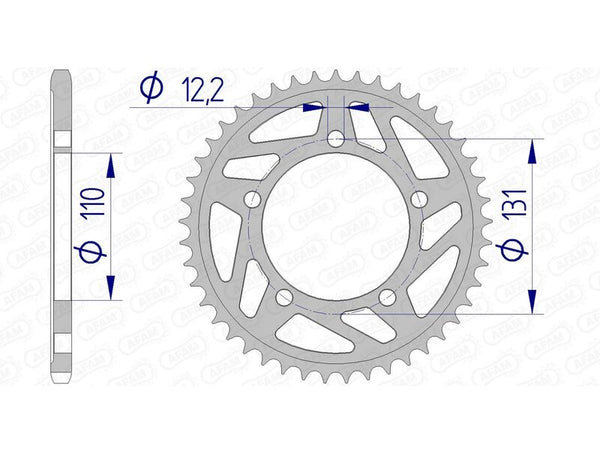 AFAM Aluminium Rear Sprocket 165801 - 520 165801-43