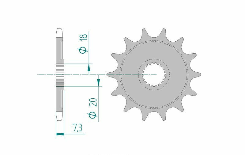 AFAM Steel Self-Cleaning Front Sprocket 20206 - 520