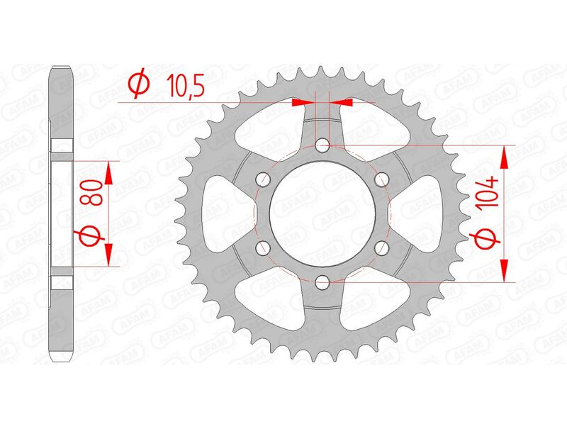 AFAM Steel Standard Rear Sprocket 16610 - 525