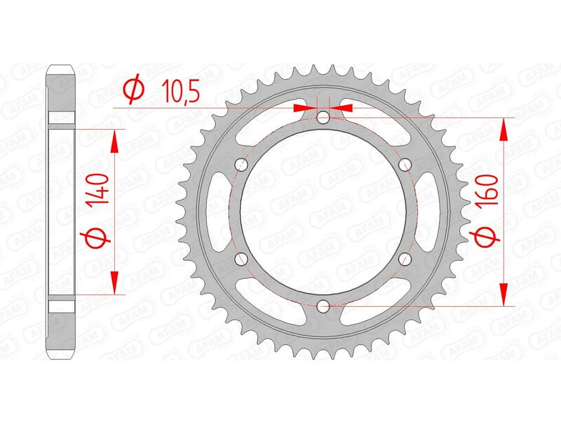 AFAM Steel Standard Rear Sprocket 16701530