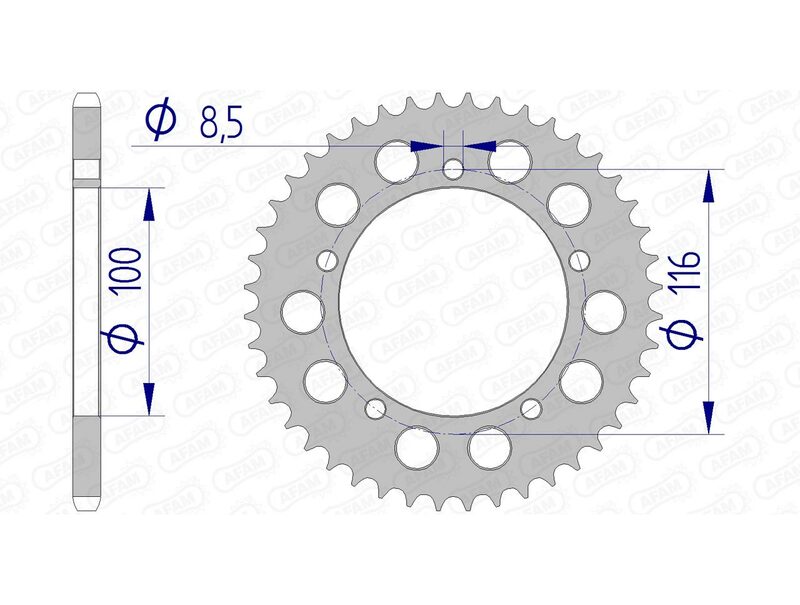 AFAM Aluminium Rear Sprocket 17100420