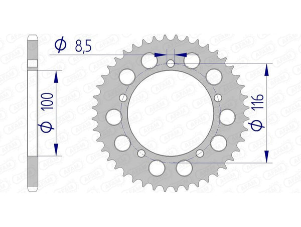 AFAM Aluminium Rear Sprocket 17100420 17100N-44