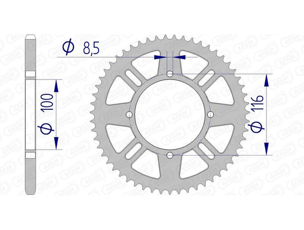 AFAM Aluminium Rear Sprocket 17104420 17104N-51