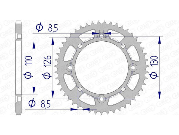 AFAM Aluminium Rear Sprocket 17107420 17107N-47