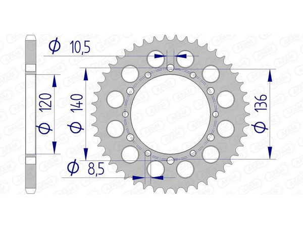 AFAM Aluminium Rear Sprocket 17404520 17404-45