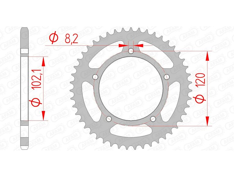 AFAM Steel Standard Rear Sprocket 35104 - 420