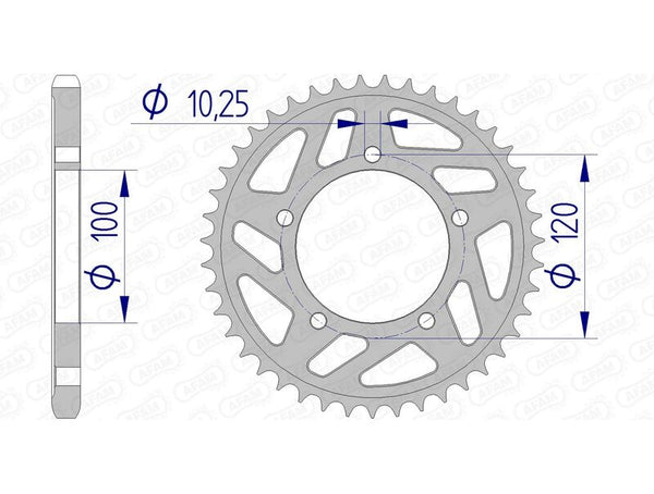 AFAM Aluminium Rear Sprocket 36802 - 525 36802-42