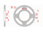 AFAM Steel Standard bakre kedjehjul 38101 - 420 med 120 mm bultcirkel och 100 mm navdiameter. Passar Beta RR 50 Enduro och Motard modeller.