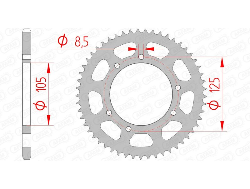 AFAM Steel Standard Rear Sprocket 47103 - 420