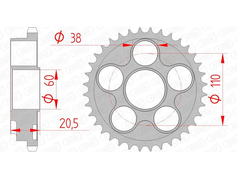 AFAM Steel Standard Rear Sprocket 50605 - 525