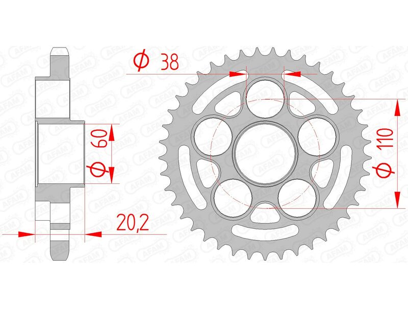 AFAM Steel Standard Rear Sprocket 50800 - 525