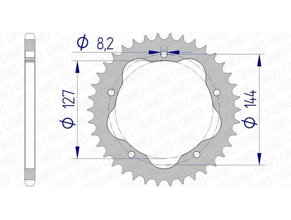 AFAM Aluminium Rear Sprocket 51607 - 520 - Requires an AFAM Rear Sprocket Carrier 51607-40