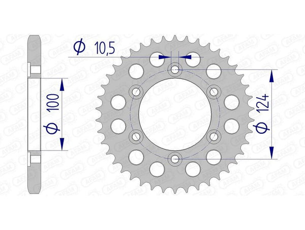 AFAM Aluminium Rear Sprocket 51609 - 525 51609-38