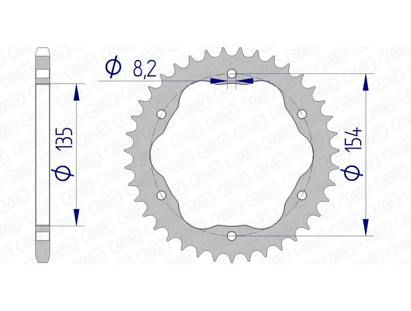 AFAM Aluminium Rear Sprocket 51804 - 520 - Requires an AFAM Rear Sprocket Carrier