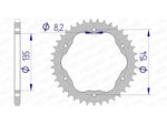 AFAM Aluminium Ultralight Hard Anodized Rear Sprocket 51804 - 520 - Requires an AFAM Rear Sprocket Carrier