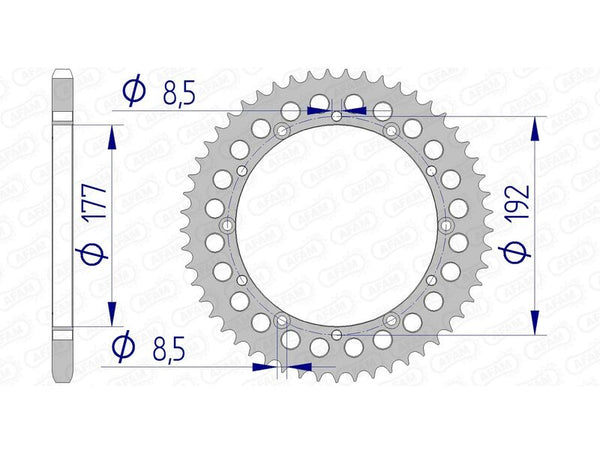 AFAM Aluminium Rear Sprocket 63300 - 520 63300-52