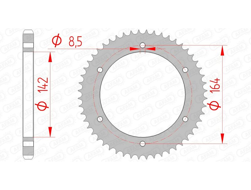 AFAM Steel Standard Rear Sprocket 65200 - 428