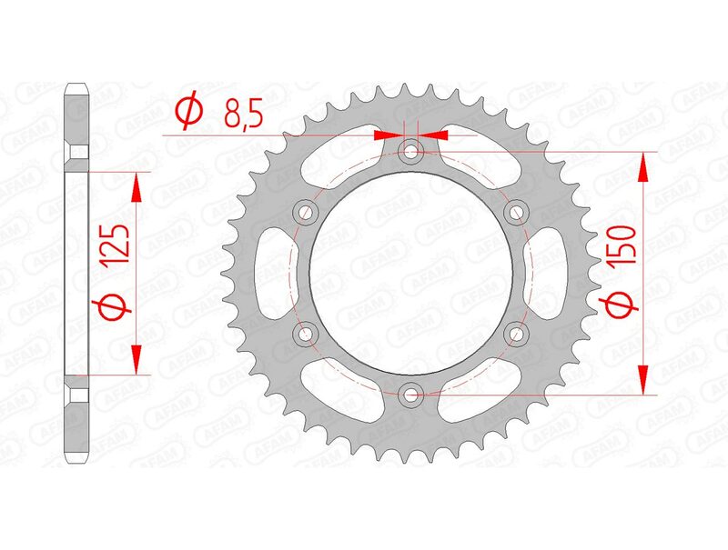 AFAM Steel Standard Rear Sprocket 71304 - 520