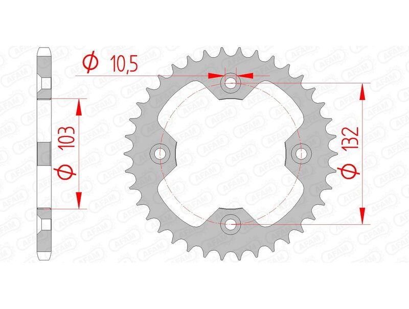 AFAM Steel Standard Rear Sprock 71305 - 520