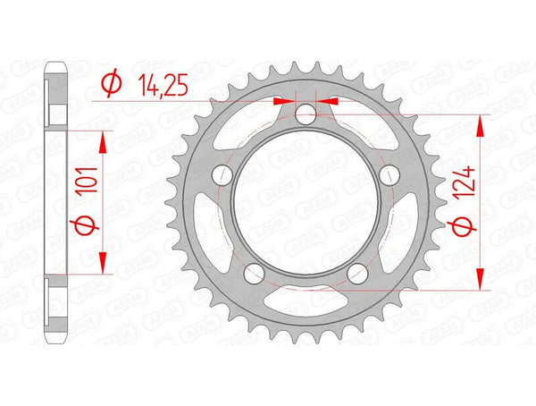 AFAM Steel Standard Rear Sprocket 71801 - 525 71801-38