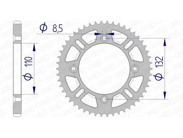 AFAM Aluminium Rear Sprocket 72102 - 428 72102N-51