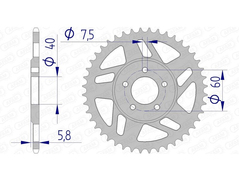 AFAM Aluminium Rear Sprocket 72103 - 415