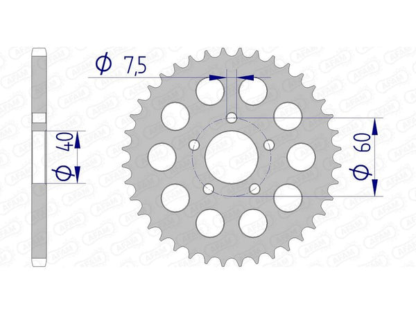 AFAM Aluminium Rear Sprocket 72105 - 415 72105-40