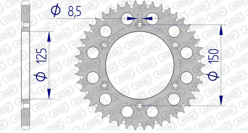 AFAM Aluminium Ultra-Light Self-Cleaning Rear Sprocket 72304 - 520