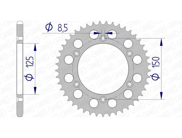 AFAM Aluminium Rear Sprocket 72304 - 520 72304N-38