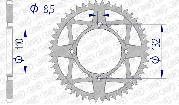 AFAM Aluminum Ultra-Light Self-Cleaning Reara Sprock 72306-520 72306+48