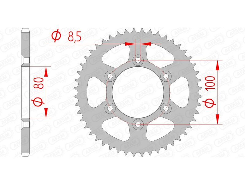 AFAM Steel Standard Rear Sprocket 80103 - 420