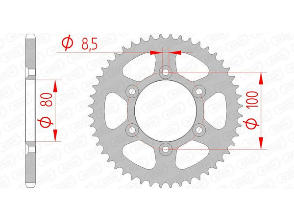 AFAM Steel Standard Rear Sprocket 80103 - 420 80103-48