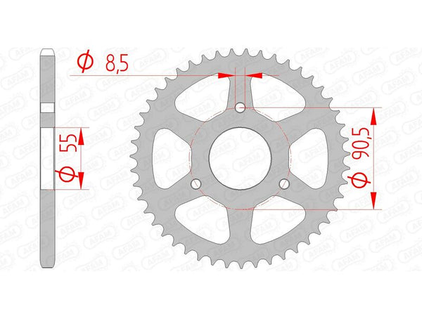 AFAM Steel Standard Rear Sprocket 80104 - 420 80104-47