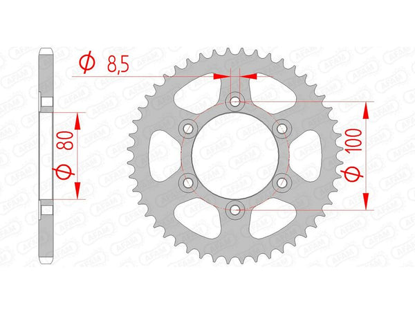 AFAM Steel Standard Rear Sprocket 80105 - 420 80105-48