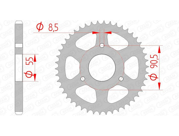 AFAM Steel Standard Rear Sprocket 80200 - 428 80200-46