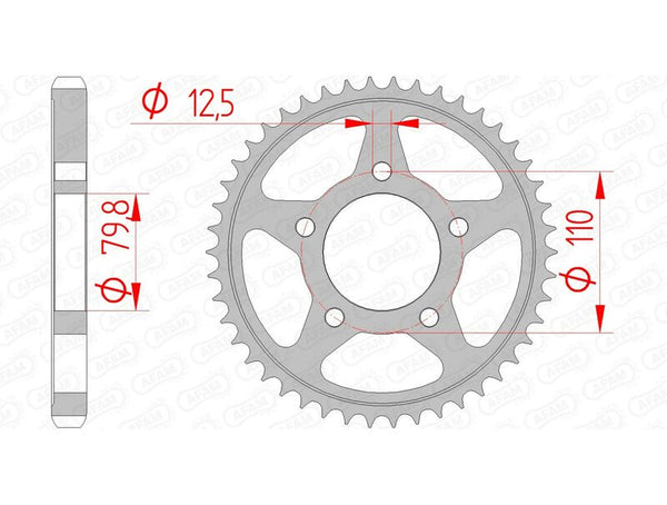 AFAM Steel Standard Rear Sprocket 86600 - 530 86600-46