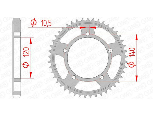 AFAM Steel Standard Rear Sprocket 86603 - 530 86603-43