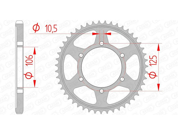 AFAM Steel Standard Rear Sprocket 86605 - 525 86605-50