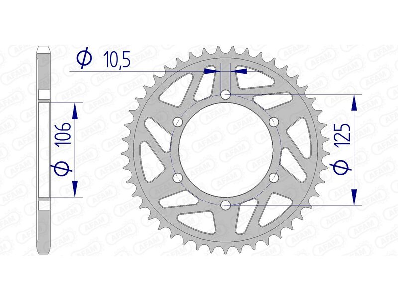 AFAM Aluminium Rear Sprocket 87606 - 520