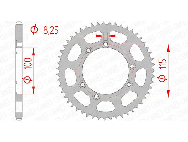 AFAM Steel Standard Rear Sprocket 92115 - 420 92115-50