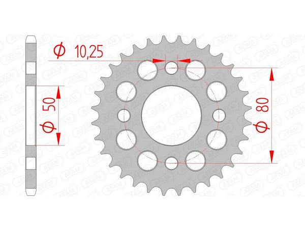 AFAM Steel Standard Rear Sprocket 92127 - 420 92127-32